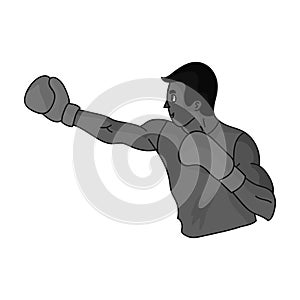 Brown boxer in Boxing gloves.The Olympic sport of Boxing.Olympic sports single icon in monochrome style vector symbol