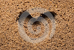 Brown bread, background texture.