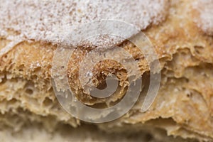 Wheat handmade bread close up