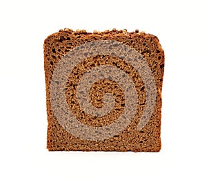 Brown bread slice isolated on white background