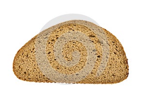 Brown bread slice isolated on white