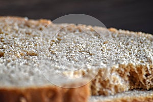 Brown Bread Stack Macro. Close-up stack