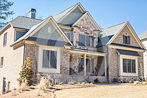 Brown Brick Stone and Slate House