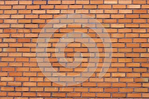 Brown brick wall close-up, texture, uneven surface, background