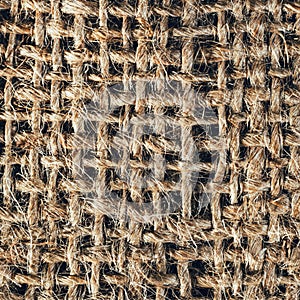 Brown burlap bag, close up