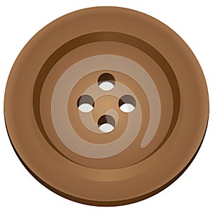 Brown button for clothes