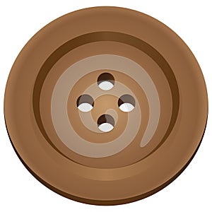 Brown button for clothes photo