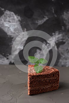 Brown cake isolated on the black background