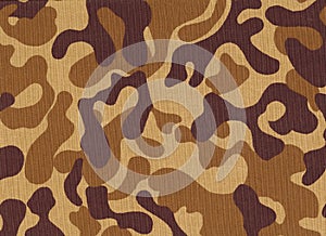 Brown camouflage fabric