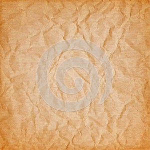 Brown canvas with the texture of crumpled paper. grunge background. Vector