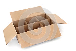 Brown Cardboard Box with Compartments