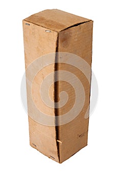 Brown cardboard box isolated on white