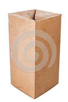 Brown cardboard box isolated on white