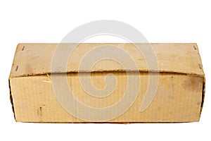 Brown cardboard box isolated on white