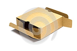 Brown cardboard box for postal delivery