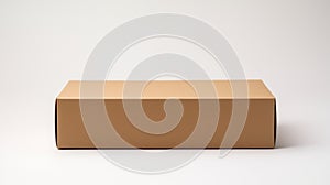 Brown cardboard box set on a white background