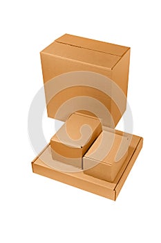 Brown cardboard boxes