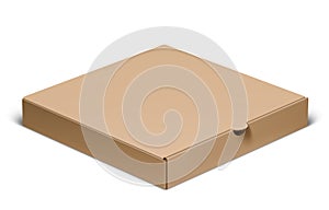 Brown Cardboard Pizza Box Mockup