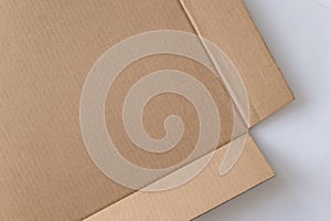 Brown cardboard sheet texture background. Texture of recycle paper box in old vintage pattern background