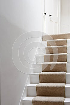 Brown Carpet on a Stair