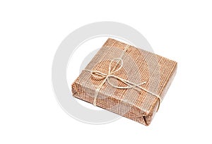 A brown carton package isolated on white background. Delivery package isolated