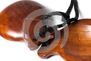 brown Castanets on white background