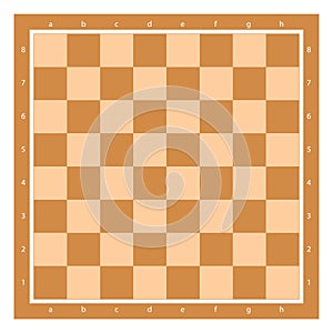 Brown Chess Board Top View With Algebraic Notation Vector Illustration. Chessboard Tile