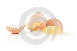 Brown chicken egg isolated on white