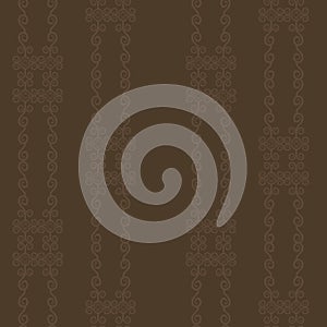 Brown chocolate pattern from the curls and elements striped seamless pattern