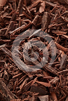 Brown chocolate shavings