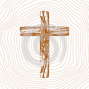 Brown Christianity Cross icon logo