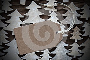 Brown Christmas Label With Copy Space And Frame