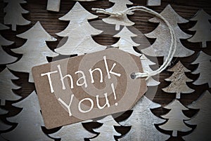 Brown Christmas Label With Thank You