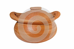 Brown clay pot isolated