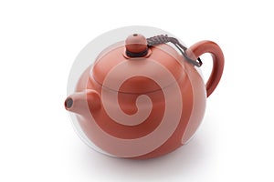 brown clay teapot