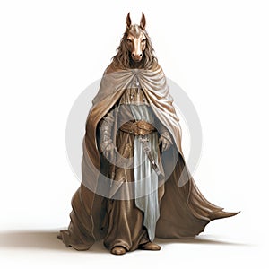 Brown Cloaked Unicorn: D&d Digital Painting
