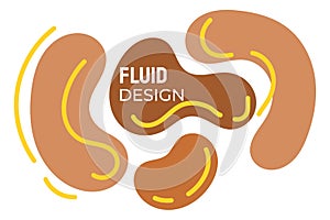 Brown clumpy liquid design with outline photo