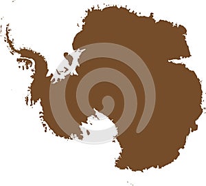 BROWN CMYK color map of ANTARCTICA (SOUTH POLE)