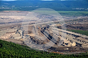 Brown coal open cast mining