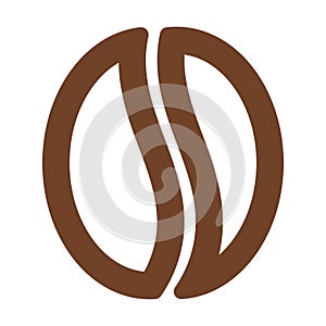 Brown coffee bean icon. Vector isolated on background