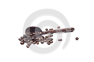 Brown coffee beans isolated