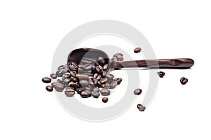 Brown coffee beans isolated