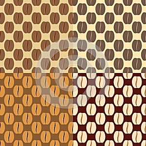 Brown coffee beans, seamless pattern