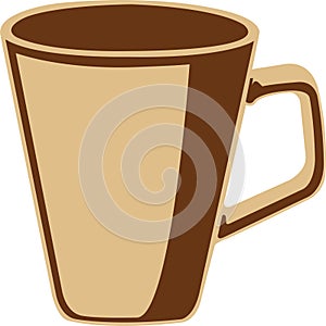 Brown coffee cup, icon