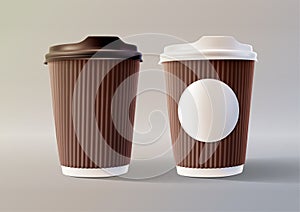 Brown Coffee Ripple Cups Layered Vector Illustration EPS 10