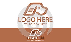 Brown Color Dog Head Logo Design