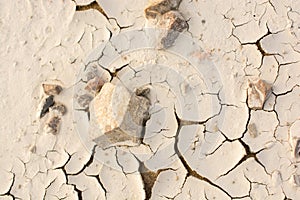 Brown color dry cracked muddy earth