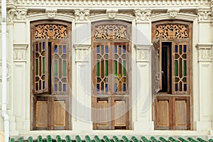 Brown colour wooden windows