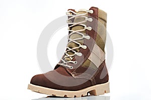 Brown combat boot