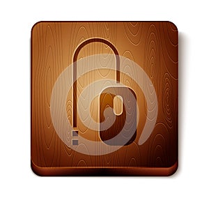 Brown Computer mouse icon isolated on white background. Optical with wheel symbol. Wooden square button. Vector